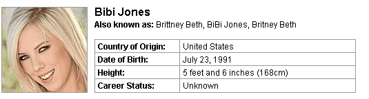 Pornstar Bibi Jones