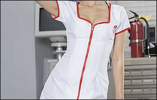 Hot nurse Marica Hase posing in front of the camera