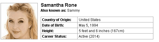 Pornstar Samantha Rone