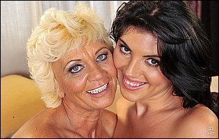 Bijou and hot granny having lesbian fun