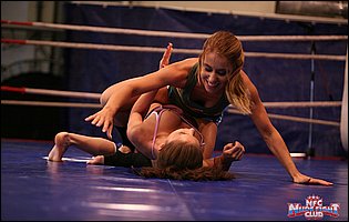 Hot wrestling match between Cosette Ibarra and Nikky Thorne