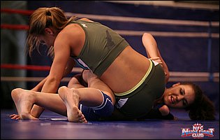 Hot wrestling match between Cosette Ibarra and Nikky Thorne