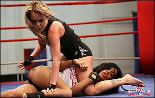 Hot wrestling match between Jessica Moore and Kyra Black