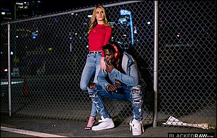 Hot gorgeous blonde Mazzy Grace getting fucked by black guy