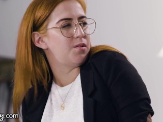 Lena Paul and Charlotte Stokely trick probation officer by scissoring